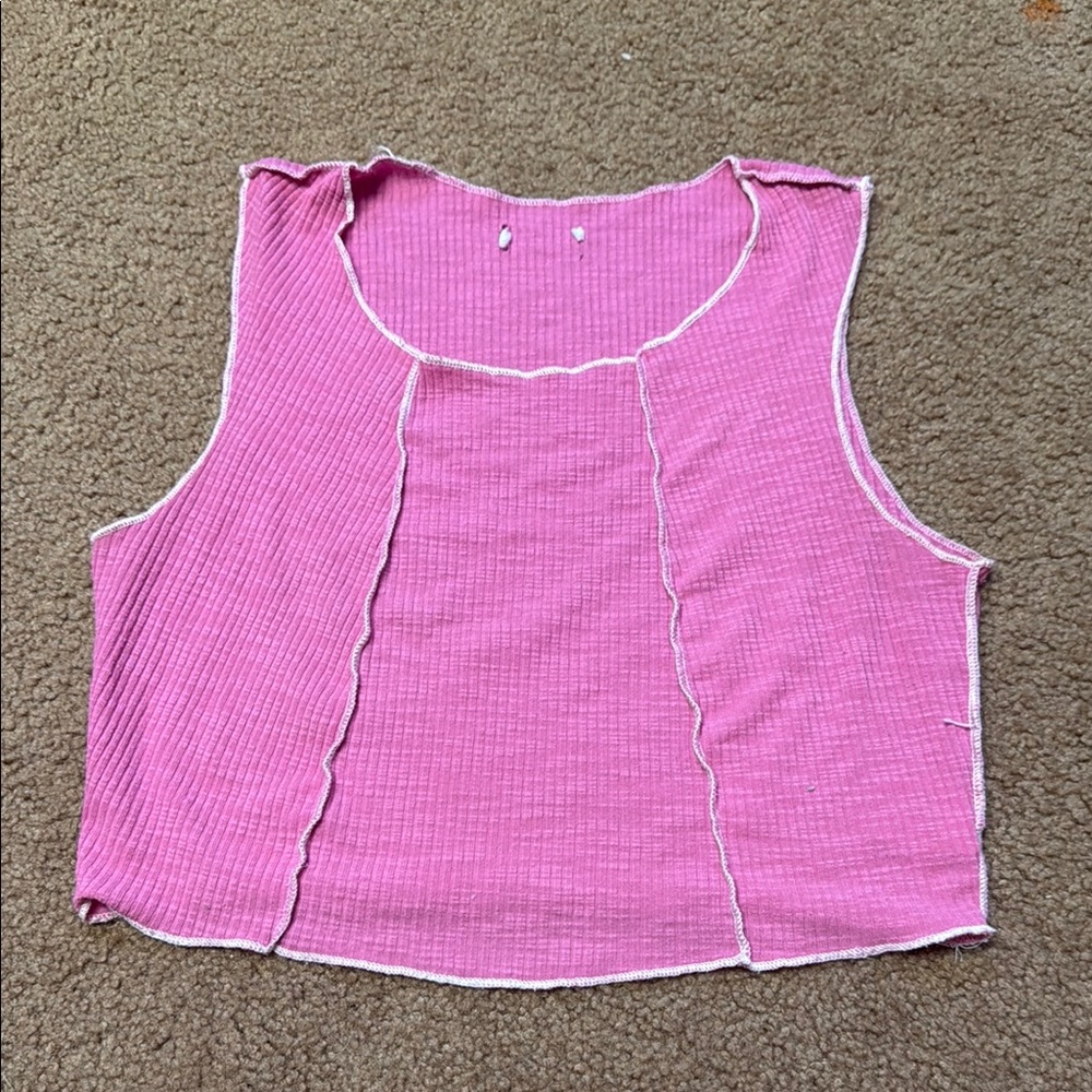 Princess Polly Pink Sleeveless Ribbed Top
